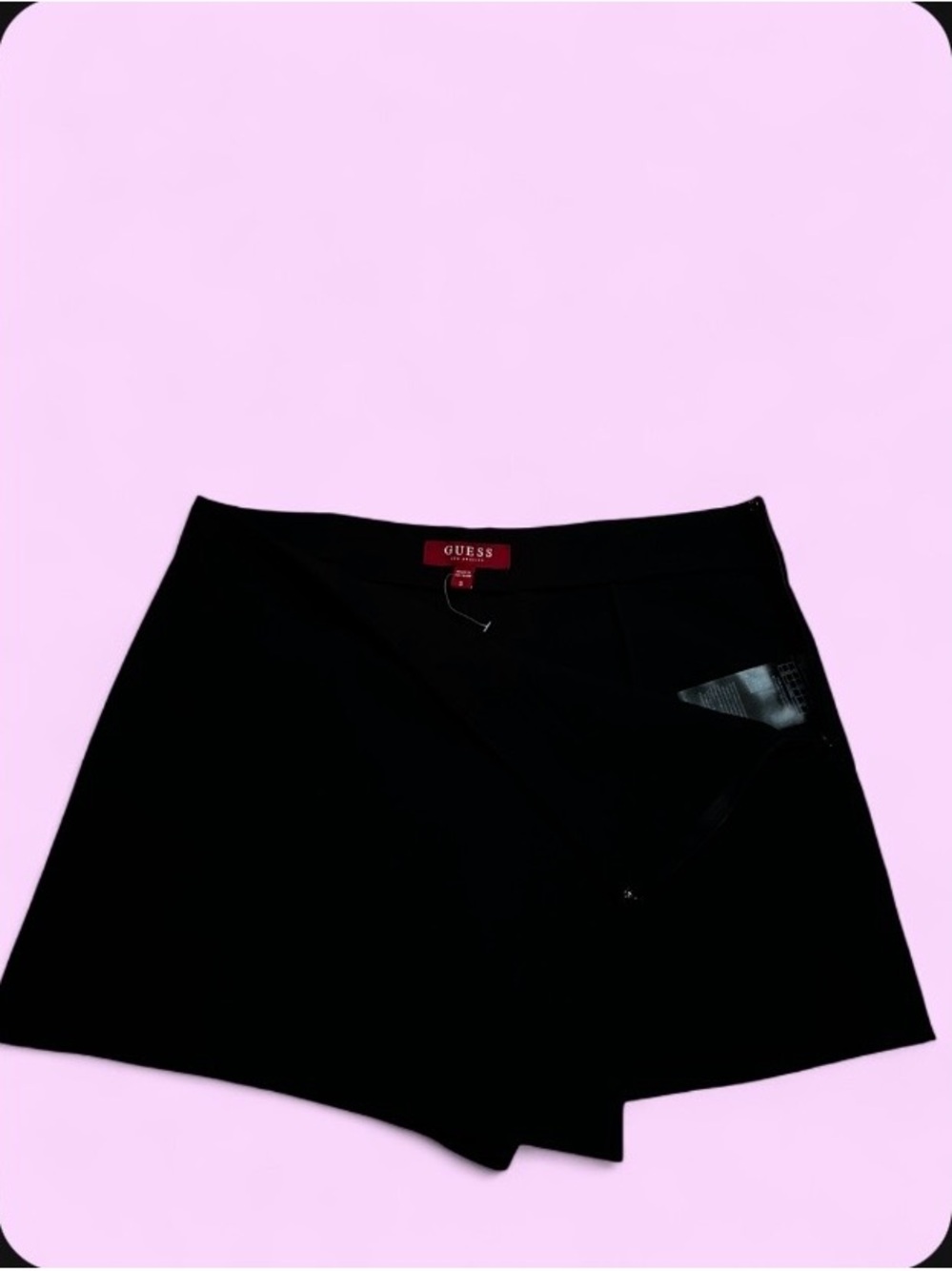 GUESS Black Women's Skort with Faux-Leather Accent